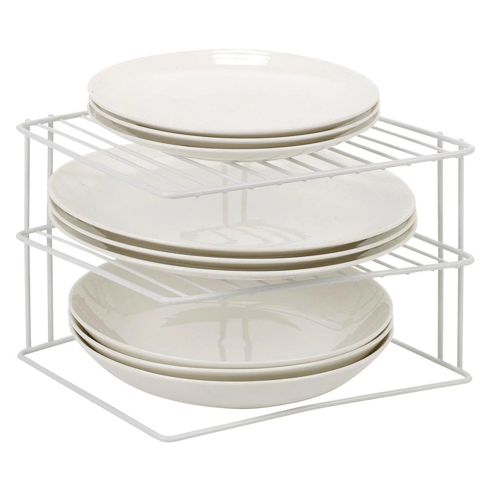 3/4 TIER CORNER KITCHEN PLATE RACK HOLDER STAND TIDY STORAGE ORGANISER INSERT - Image 1 of 1
