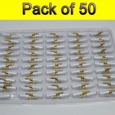 (Paquete de 50) Conector de audio de 3,5 mm 4 polos macho reparación auriculares metal lote al por mayor Foto 1 de 4