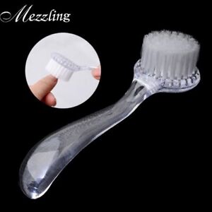 Plastic Nail Dust Clean Brush-Round Art Make Up Wash Brush w/ Cap Tools 3pcs/lot
