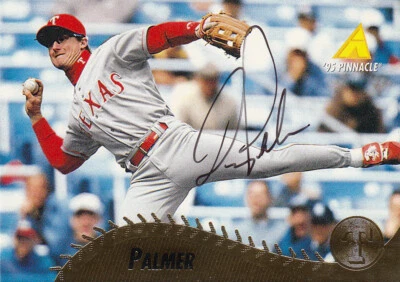 1995 Pinnacle Baseball Dean Palmer 3B Texas Rangers on Card Autograph Card #192 - Image 1 of 4