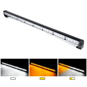Xprite 35" LED Emergency Windshield Strobe Light Bar Emergency White Amber Mix - Foto 1 di 16