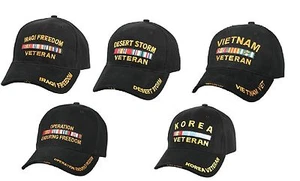Sombrero Rothco De Lujo Bajo Perfil Militar Veterano Gorra Negra Ajustable - ¡Siéntete orgulloso! - Imagen 1 de 15