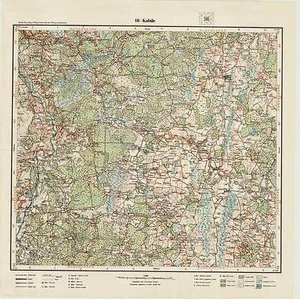 1928 Carta topografica vintage esercito KABILE (Lettonia), scala 1:75 000 - Foto 1 di 4