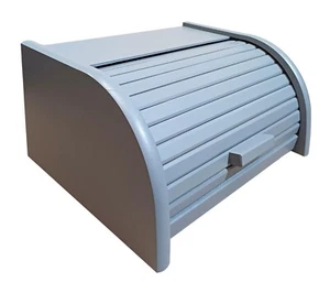 Grey Bread Bin Box Storage Roll Wood Wooden 18 x 30 x 40 cm - Large - Picture 1 of 13
