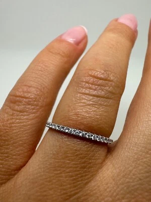 ANILLO PLATINO MEDIA ETERNIDAD 0,20 QUILATES DIAMANTES GG386 Foto 1 de 4