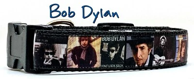 Bob Dylan dog collar Rock N Roll handmade adjustable buckle 1" wide or leash