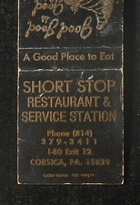 1960s Gas Short Stop Restaurant & Service Station Corsica PA Jefferson Co MB