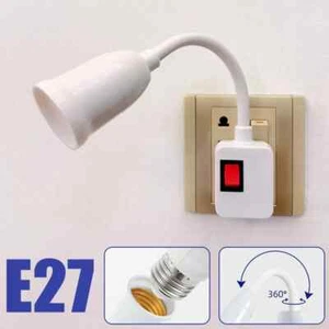 E27 Lampensockel Schraubsockel LED Glühbirnenhalter mit Schalter US EU Stecker - Bild 1 von 28