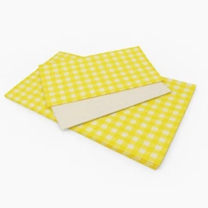 GELB Gingham Duplex Papier Lebensmittel Verpackung Fettdicht Chip Korb Einlagen 250x375mm - Bild 1 von 4