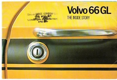 Volvo 66 GL Press Comments 1976 UK Market Foldout Sales Brochure - Image 1 of 2