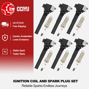 CCIYU 6 Ignition Coil + 6 Spark Plug For 2018-2019 Ford F-150 Expedition 3.5L V6 - Picture 1 of 8
