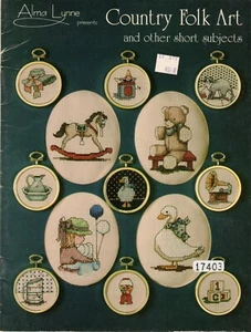 Country Folk Art, and other Short Subjects Cross Stitch Leaflet Alma Lynne NOS - Picture 1 of 3