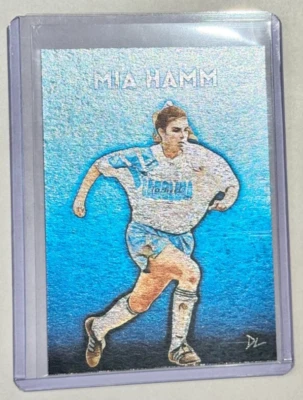 Tarjeta coleccionable Mia Hamm enchapada en platino limitada firmada por artista "UNC Tar Heels" 1/1 Foto 1 de 2