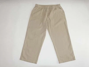 Avenue Women's Pull On Drawstring Pants Size 18 NWT Beige Linen Blend 29" Inseam - Picture 1 of 6