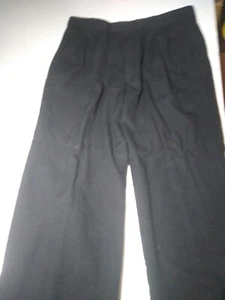 Louis Raphael Luxe Mens Black Pleated Front Worsted Wool Dress Pants size 40x30 - Picture 1 of 4