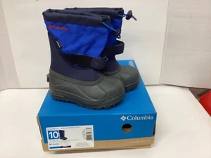 Columbia Children/Youth Powderbug Plus II Waterproof Boot BC/BY1326-464 Navy New - Picture 1 of 10
