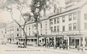 RPPC Postcard ME Belfast Maine-Windsor Hotel and Colonial Inn-Antique c1930s C20 - Imagen 1 de 4