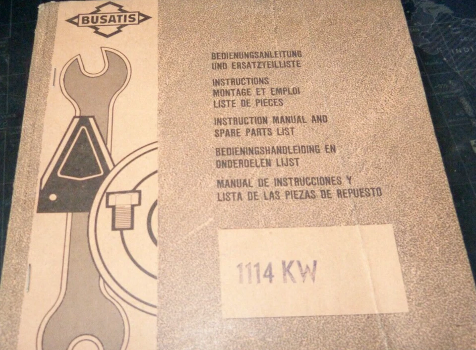 Busatis Bedienungsanleitung und Ersatzteilliste-1114 KW - Bild 1 von 1