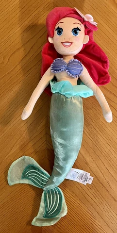 Disney Store Princess Ariel Little Mermaid Movie 22" Plush Doll Red Toy 21” T2 Cover