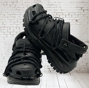 NUEVO Zueco Rauw Alejandro x Crocs Mega Crush Negro HOMBRE 5 Mujeres 7-2 Encaje Extra - Imagen 1 de 13
