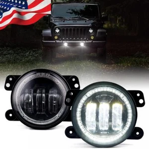 Pair 4 Inch LED Fog Lights Front Bumper Driving Lamp For Jeep Wrangler JK JL LJ - Foto 1 di 15