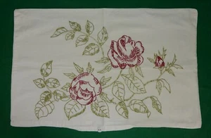 Kissenbezug Zierkissen Baumwolle Handstickerei original alt um 1930-50 - Bild 1 von 2