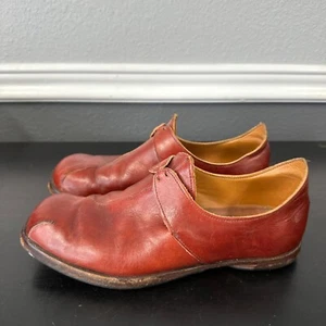 Cydwoq Branch Red Brown Leather Lace-up Detail Loafers Flat Shoes Size 38 $354 - Picture 1 of 8