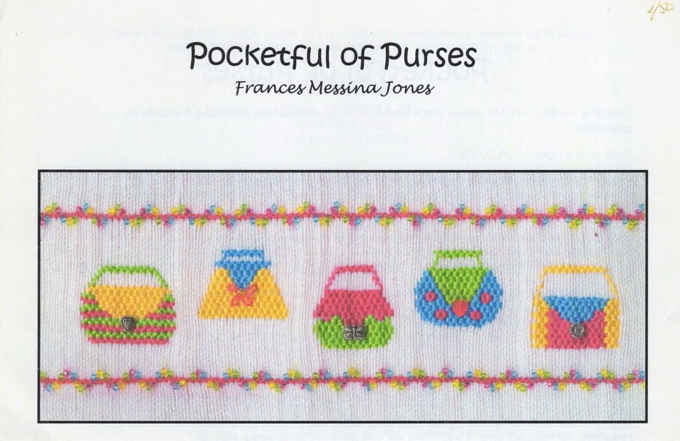 POCKETFUL of PURSES SMOCKING DESIGN PLATE ©2002 Frances Messina Jones - Image 1 of 1
