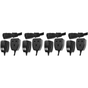 4 Count Connector Plug Extension Lead Single Computer Power Cable - Afbeelding 1 van 12