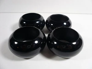 Set of 4 Plain Black Napkin Rings  - Picture 1 of 2