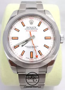 ROLEX Milgauss 116400 Oyster Perpetual White Dial Steel Watch Mint Condition - Picture 1 of 12