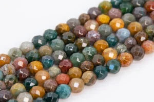 4MM Natural Multicolor Ocean Jasper Beads Grade AAA Faceted Round Loose Beads - Picture 1 of 4