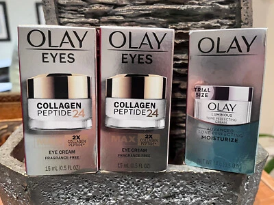 2 Olay Eyes Collagen Peptide 24 MAX Fragrance Free Eye Cream - 0.5 oz + Trial Sz - Image 1 of 4