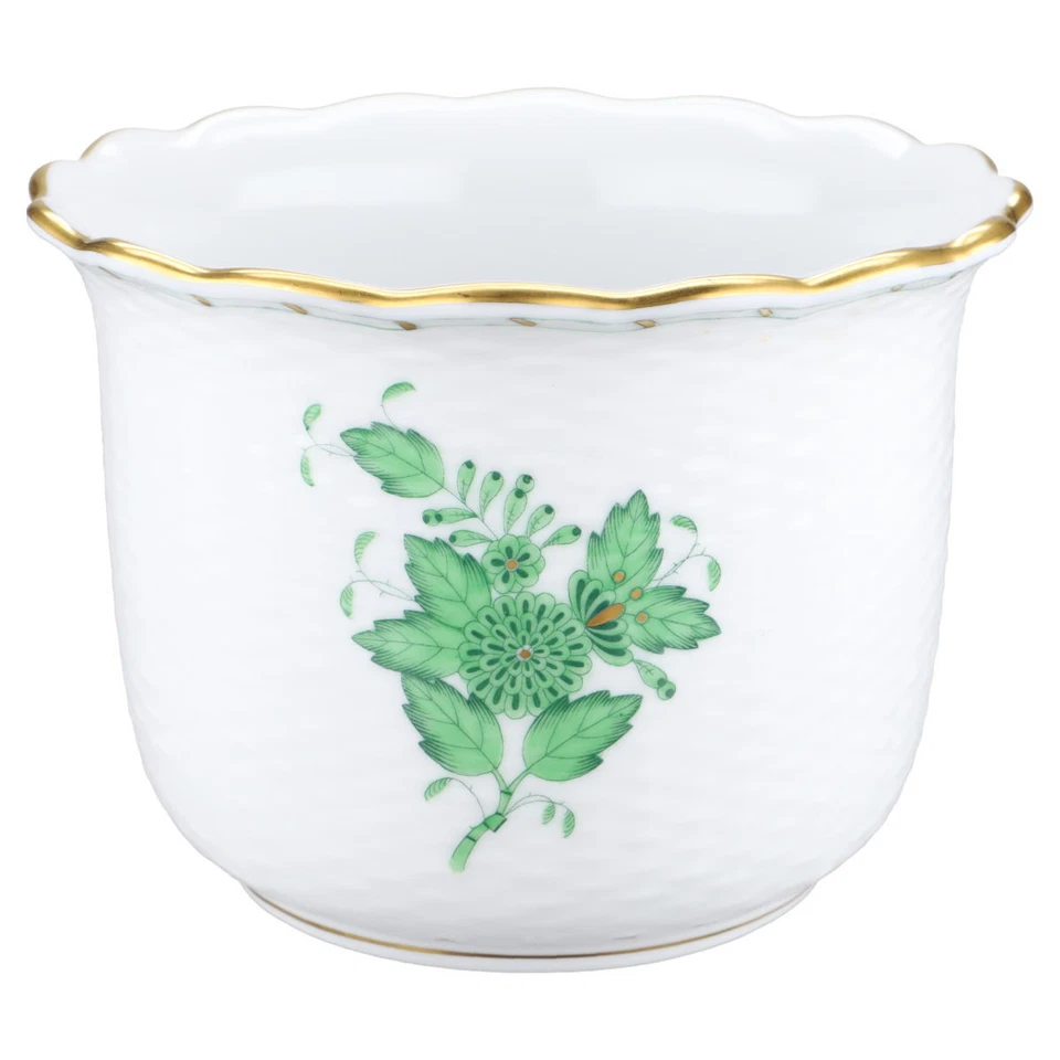 Blumenübertopf Modell 7304 Herend Ungarn Apponyi grün - Bild 1 von 1