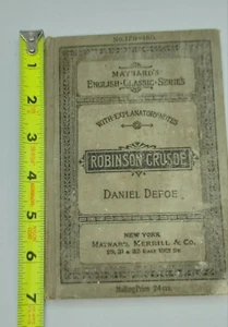 Antique Books Robinson Crusoe byDaniel Defoe, 1895 with explanatory - Picture 1 of 12