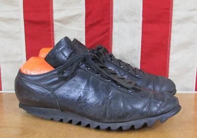 Vintage 1950s Wilson Leather Football Field Shoes Ripple Sole Coach Low Top Sz.8 - Image 1 of 4