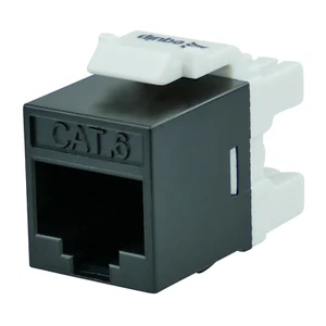 Equip Cat6 RJ45 Keystone Jack Gigabit LSA Anschluss Netzwerk Buchse schwarz - Bild 1 von 4