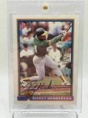 2021 Topps Archives Auto 1991 Bowman Rickey Henderson 44/50 - Image 1 of 2