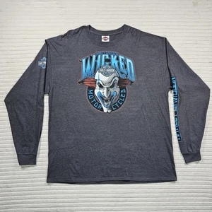 Harley Davidson Clown Shirt Mens 2XL Gray Gator Long Sleeve Florida Wicked - Picture 1 of 13