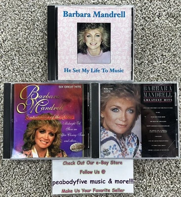 Lot Of 3 BARBARA MANDRELL CDs - He Set My Life, Entertainer Of The, Greatest Hit Foto 1 de 2
