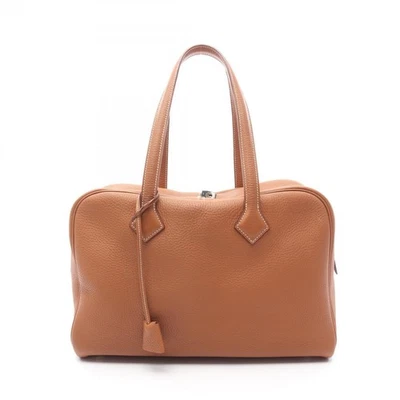 Bolso de Hombro HERMES Victoria 35 Cuero Clemence Marrón Dorado Usado Mujer P GHW Foto 1 de 4