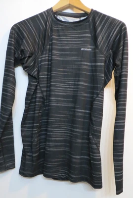 Camisa Columbia para mujer gris mediana a rayas manga larga ajustada elástica ropa deportiva Foto 1 de 4