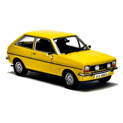 FORD FIESTA MKI 1.1 GHIA SIGNAL YELLOW 1:43 Vanguards Auto Stradali Modellino Nu - Immagine 1 di 4