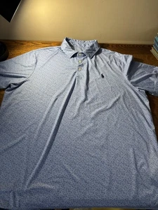 Camisa Polo Ralph Lauren Performance Azul Floral Manga Corta Para Hombre, XL Clásica - Imagen 1 de 8