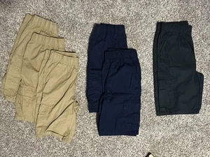 CARGO SHORTS 14 The Children's Place BOYS Pull On LOT of 6 Khaki Grey Blue Navy - Picture 1 of 5