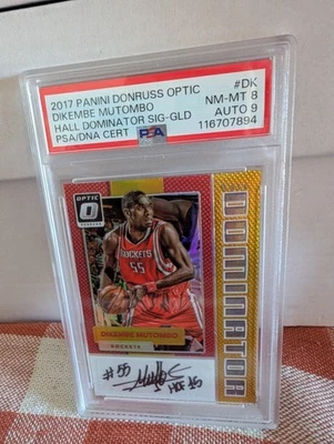 DIKEMBE MUTOMBO Optic Hall Dominators Gold Auto /10 Psa 8 AUTO 9 HOF - Image 1 of 4