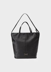 London Fog Laura Large Slouchy Tote Bag - 15”x16”x6” BLACK - Picture 1 of 10