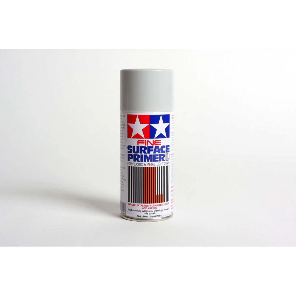 Tamiya Gray Fine Surface Primer L 180ml Spray Can TAM87064 Lacquer Primers & - Image 1 of 1