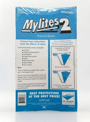 50 Mylites 2 Mil Mylar Comic Book Bags Modern/Current Size 7 x 10 1/2 E. Gerber