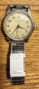 Vintage Challfont Swiss Automatic Uhr 17 Jewels Incabloc 1969 DuPont Calendar - Bild 1 von 12